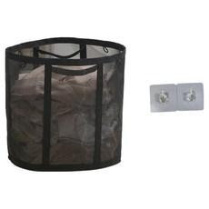 便利家居 可折疊網狀洗衣籃 + 掛鉤組, 黑色