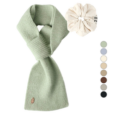 마스마룰즈 여성용 이지홀 팬던트 니트 머플러 + 마마 스크런치 세트