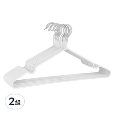理享家 實心四層 強力防滑衣架 40.5 x 18cm 雪霜白 2入組, 2組
