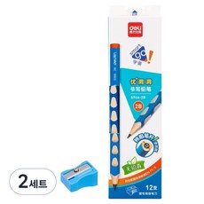 deLi 得力 三角矯正大號鉛筆 12入, 2B, 2組