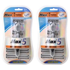 路燈 5 刀片剃須刀 + 額外刀片 8 件套, 2組