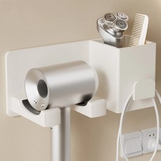 DANLE 丹樂 吹風機架 新款多功能吹風機架 太空鋁材質, 白色, 1個