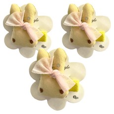 SY 兒童造型壓夾 SY12573 3個, 兔子黃, 不適用