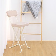 밴프 패브릭 접이식 홈바체어 아일랜드식탁의자, 베이지, 1개