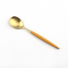 Bogen 르비앙 金色餐具沙拉匙, 芥末黃, 1個