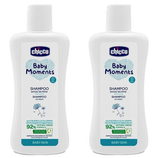 Chicco 寶貝嬰兒植萃洗髮精，義大利原裝進口，保濕呵護敏感肌，溫和清潔寶寶頭髮及頭皮，調整平衡油脂，92%天然成分, 200ml, 2瓶