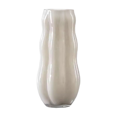 KUIBAO 快豹生活 Matt中古波紋玻璃花瓶, 煙灰白色