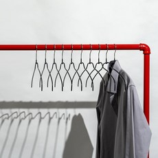 마와 논슬립 옷걸이 실루엣라이트 42FT 넥 얇은 셔츠 블라우스용, 블랙, 10개