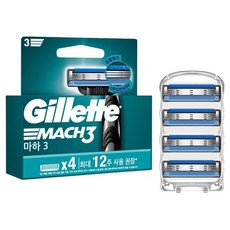 질레트 정품 마하3 면도날, 4개입, 1개