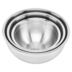cuitisan 304不銹鋼攪拌碗3件組, M + L + XL, 353g + 502g + 635g, 1組