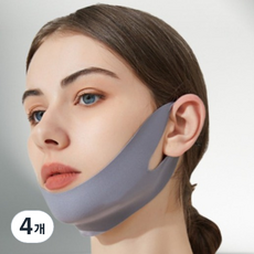 딥톡 턱살 리프팅 밴드 페이스 윤곽 탄력 마스크 DT0883, 4개, 그레이