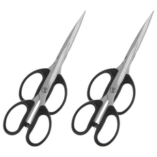 汪吾銓 剪刀, 全長140mm 不鏽鋼, 黑色, 4支