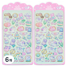 글라스몽 3D버블 야광스티커, 트윙클포니, 6개