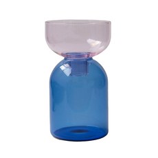 PRIME 雙層花瓶 圓瓶, 粉紅色 + 藍色