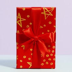 POPO FANCY 金星塑膠鍍膜捲筒包裝紙 大 53cm x 17m, 紅色, 1個