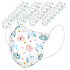 러블리앙즈 유아용 프리미엄 4겹 3D 마스크 새부리형 소형, 10개입, 3개, F5작은동물