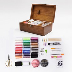 印花木盒縫紉針線組, 隨機發貨（箱）, 1套