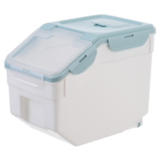 日式翻蓋米糧桶 10L, 北歐藍, 1個