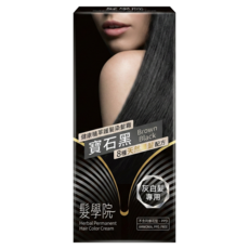 DERMACIA 德兒瑪夏 髮學院健康髮染髮霜 簡易包 第一劑40ml + 第二劑40ml, 1組, 寶石黑