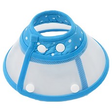 捷華 防咬項圈 天藍色 適用頸圍 20~26cm 透明塑膠棉質包邊, M(12cm), 1個