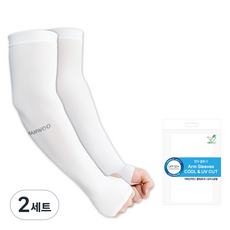 한우 쿨토시 손등형 산업 안전 작업용 무봉제 좌우, 화이트, 2세트