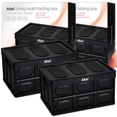 AKei. 居家多用途折疊箱, 黑色, 42 x 28 cm, 2套