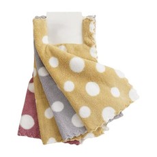 超柔軟吸水珊瑚絨波波點抹布, 4條