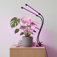 Lena Energy 植物栽培 室內裝飾 植物生長燈 2頭 黑色, 黑色 2頭