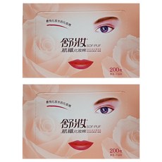 舒妝 紙纖化妝棉 (厚度適中、不易產生棉絮、卸妝保養適用), 200枚, 2入