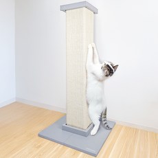 펫츠몬 고양이 우드 사각 기둥 스크래쳐, 그레이, 1개