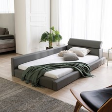 젠티스 저상형 스퀘어 헤드업 침대 패밀리 그레이 + S7 독립스프링매트리스, 27cm