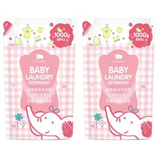 麗嬰房 les enphants 酵素極淨洗衣精補充包 澄花泡泡香 防蟎 低敏 抗菌, 1L, 2包