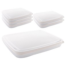 NAKAYA 冰箱收納扁平方形密封保鮮盒, 6入, 1L