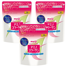 meiji 明治 台灣公司貨 Amino Collagen 氨基膠原蛋白 膠原蛋白粉 28日份, 196g, 3包