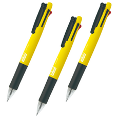 ZEBRA 斑馬牌 Clip-on Multi 螢光4色原子筆 0.7mm + 0.5mm 自動鉛筆組, 3套, 螢光黃