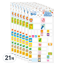 쁘띠팬시 네임 스티커 DA5357-D, 동물, 1개입, 21개
