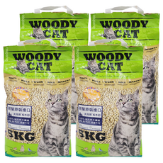 美克斯 WOODY CAT 松木砂, 5KG, 100% 純天然木纖維, FSC 與 PEFC 認證木材, 4包, Unscented