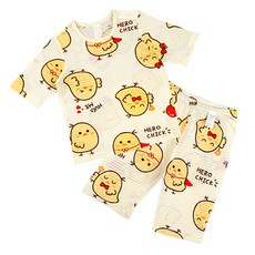 Maykids 童款純棉小雞印花7分袖居家衣褲套裝