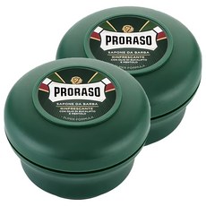 PRORASO 綠標刮鬍皂，含桉樹油和薄荷醇，超級配方, 150ml, 2罐