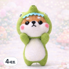 아트조이 DIY 양모펠트 키트, 4세트, 공룡시바