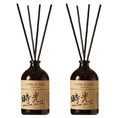 CAPRI&COOL 治癒系列精油擴香瓶+4個擴香木棒 18 x 5.4 x 5.4cm, 流年-時光, 100ml, 2組