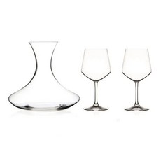 RCR Aria 紅酒杯 460ml x 2入 + 水晶醒酒器 2L 套組, 1套