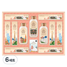 LG생활건강 월드트레블에디션 헤어바디케어 선물세트 + 쇼핑백, 6세트