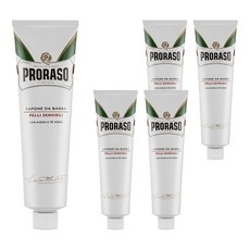 PRORASO 敏感肌刮鬍膏 植萃綠茶 白標, 150ml, 5個