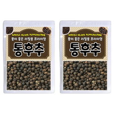 풍미 좋은 프리미엄 통 흑후추 리필용, 200g, 2개