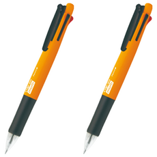 ZEBRA 斑馬牌 Clip-on Multi 螢光4色原子筆 0.7mm + 0.5mm 自動鉛筆組, 2套, 螢光橘