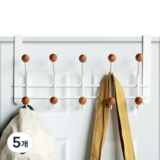 모노블 우드 도어훅 문걸이 행거 10구, 혼합색상, 5개
