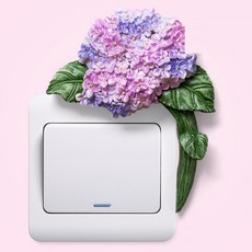 Camane 3D花開關貼紙裝飾裝飾繡球花, 混色