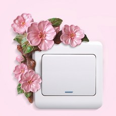 Kkama-neu 3D花朵開關貼紙 裝飾 櫻花, 混合色