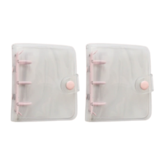 卡塔帕哈 透明活頁卡冊 卡片 偶像迷你專輯 小卡收納冊 單格 95 x 112 x 30 mm 2p, 粉紅色